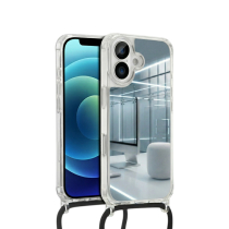 COVERME Coque Miroir iPhone 16 Plus (Cordon Noir) 