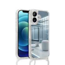 COVERME Coque Miroir iPhone 16 Pro Max (Cordon Blanc)